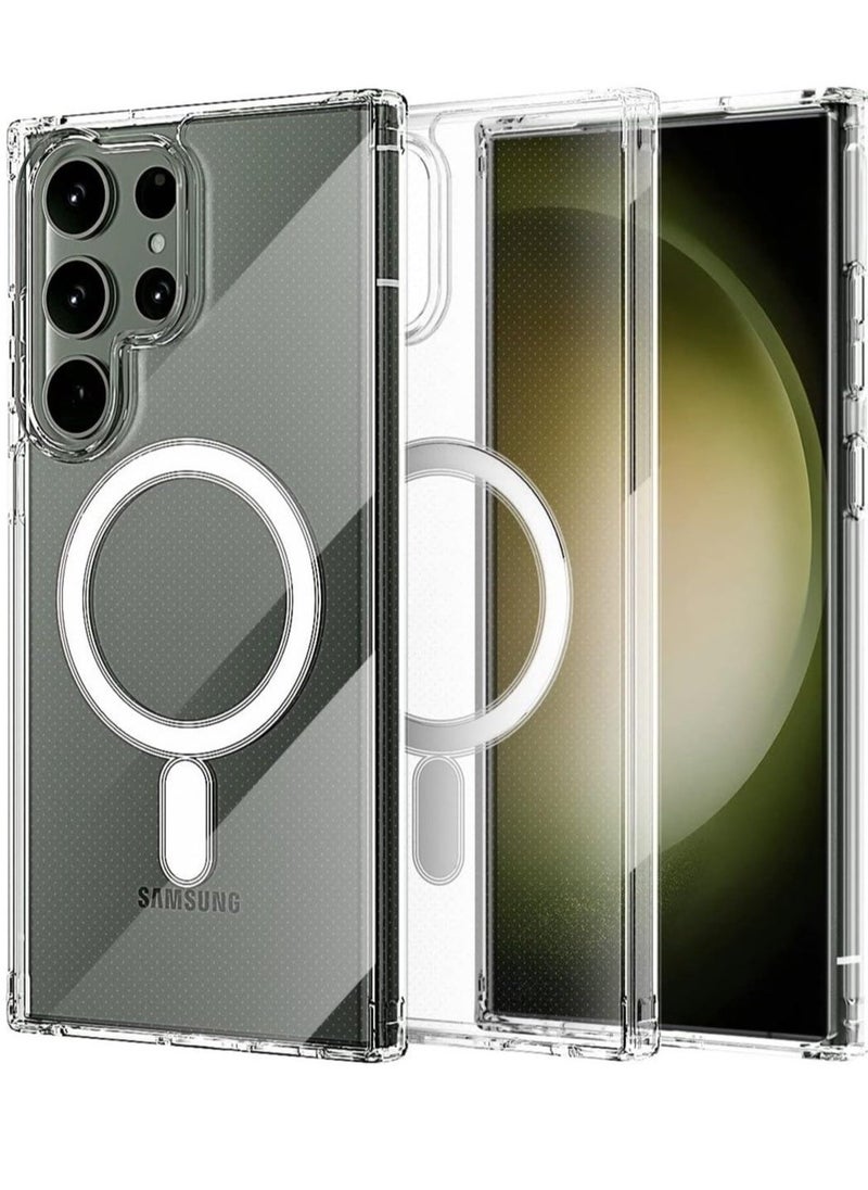 Raxoom Compatible with Samsung Galaxy S23 Ultra Magnetic Case 6.8-Inch (2023) Shock Absorption Anti-Scratch Slim Thin Hard Back Crystal Cover - Image 2