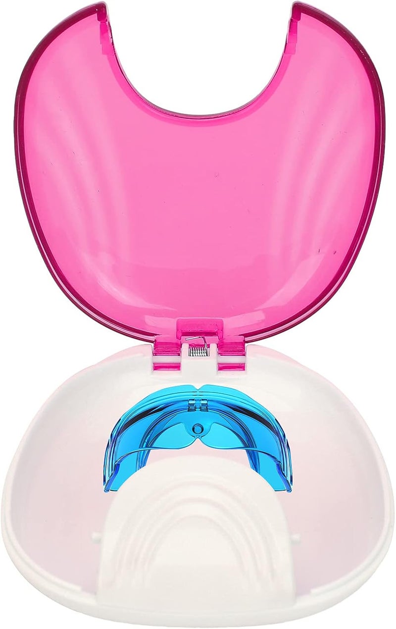 klarako Retainer Case, Durable Orthodontic Retainer Case Tooth Denture Container Portable Denture Storage Box, Dentures Dental Box Denture Cup Dental Care(Rose purple) - Image 1