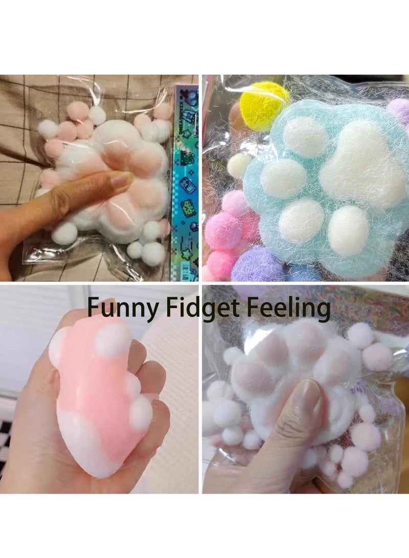 Beauenty 4Pcs Squishy Toys, Novelty Decompress Toys, Squeeze Cat Paw Stress Ball Pinch Cute PVC Sensory Toys for Relieving Fidget Rising Animal Shaped Novelty Things Birthdays Cosplay Party Opp Packaging Gift Decorations - Image 3