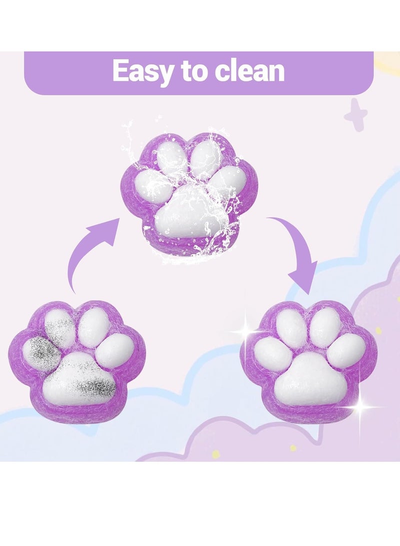 Beauenty 4Pcs Squishy Toys, Novelty Decompress Toys, Squeeze Cat Paw Stress Ball Pinch Cute PVC Sensory Toys for Relieving Fidget Rising Animal Shaped Novelty Things Birthdays Cosplay Party Opp Packaging Gift Decorations - Image 4