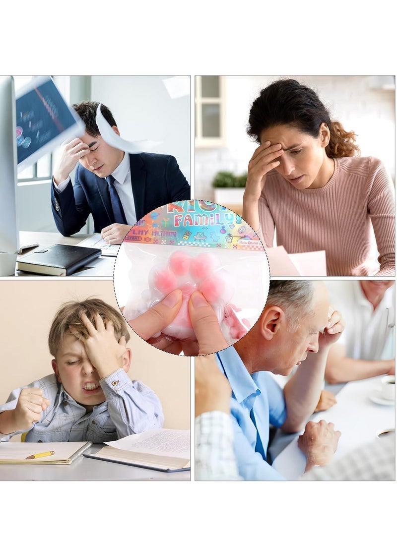 Beauenty 4Pcs Squishy Toys, Novelty Decompress Toys, Squeeze Cat Paw Stress Ball Pinch Cute PVC Sensory Toys for Relieving Fidget Rising Animal Shaped Novelty Things Birthdays Cosplay Party Opp Packaging Gift Decorations - Image 5