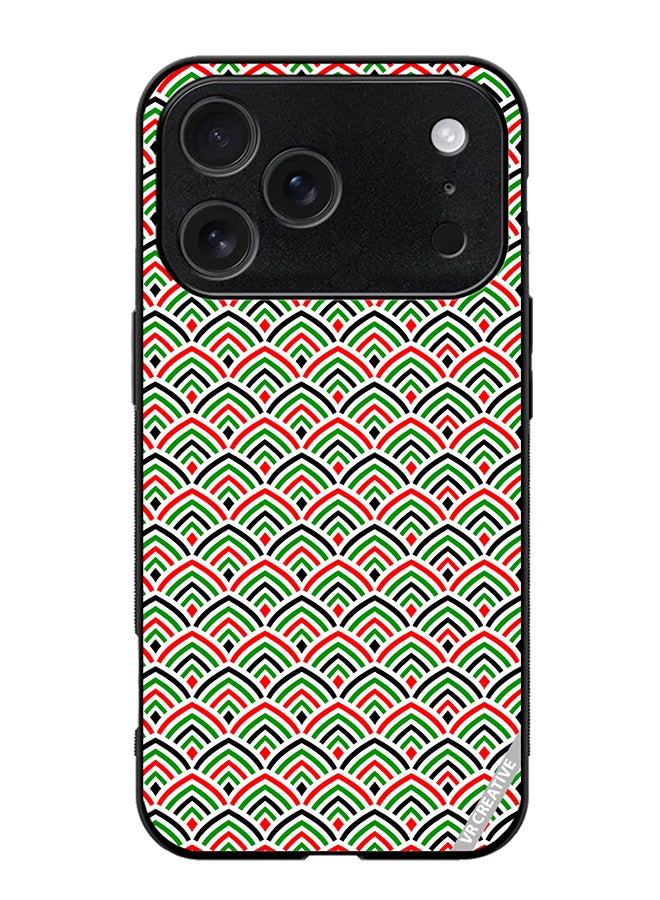 Protective Case Cover For Apple iPhone 17 Pro Max United Arab Emirates Flag Colors Design Multicolour