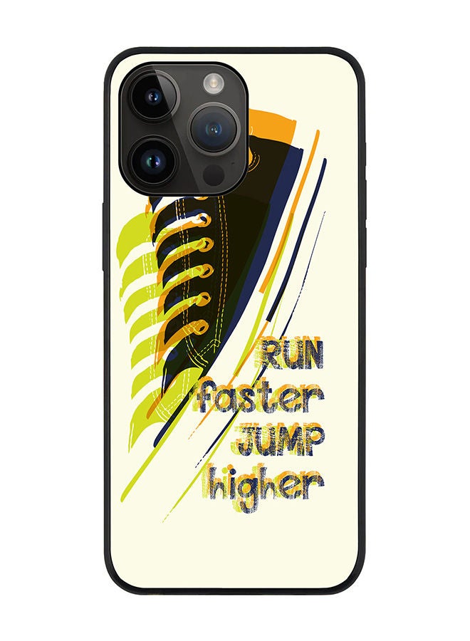 Stylizedd Rugged Black edge case for Apple iPhone 14 Pro Max Slim fit Soft Case Flexible Rubber Edges Anti Drop TPU Gel Thin Cover - Run Faster Jump Higher - Image 1