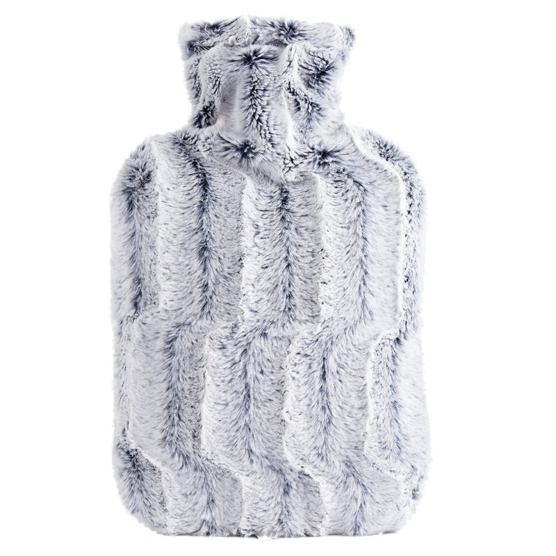 samply Hot Water Bottle - 2L Hot Water Bag with Furry Cover, Light Blue - Image 1
