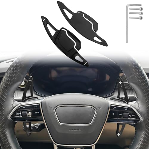 sumaikeji for Audi A6A7A8etron 20192025 A4A5S4S5 20202024 A3S3 20222025 Q8 etron 2024 Aluminium Steering Wheel Shift Paddle ExtensionBlack - Image 1