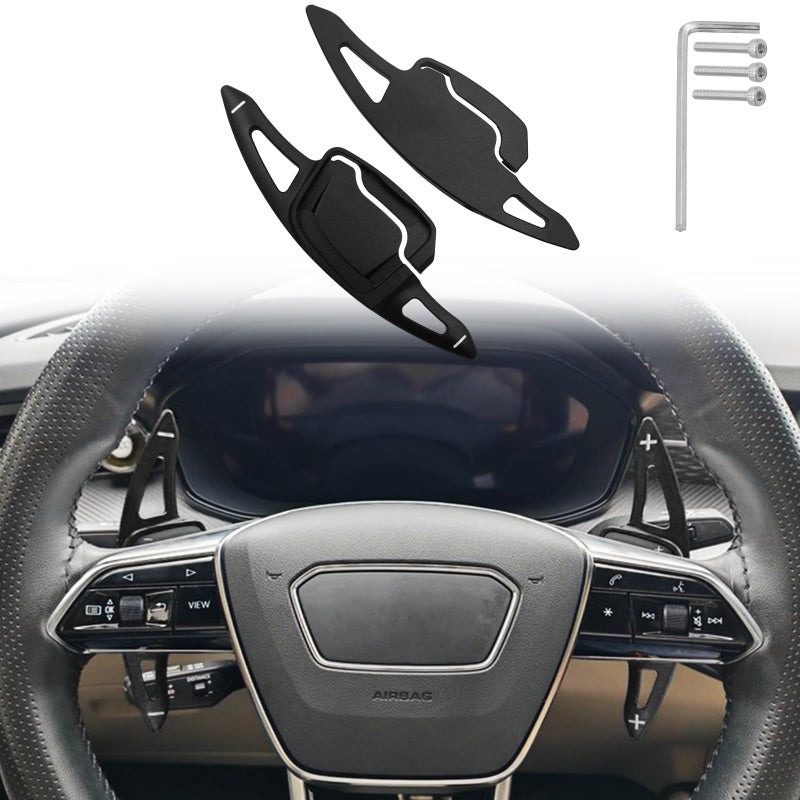 sumaikeji for Audi A6A7A8etron 20192025 A4A5S4S5 20202024 A3S3 20222025 Q8 etron 2024 Aluminium Steering Wheel Shift Paddle ExtensionBlack - Image 2