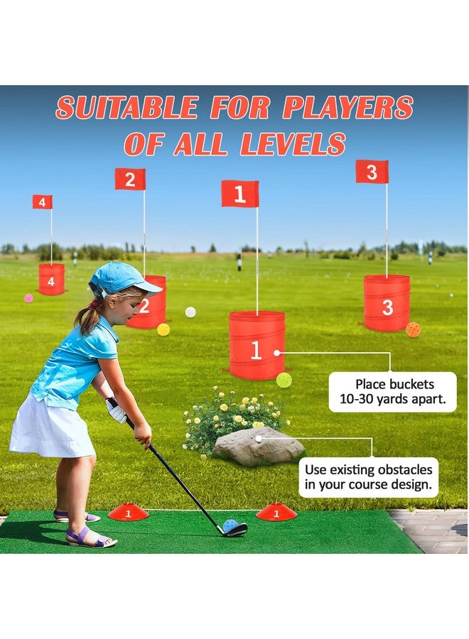 deAO Golf Yard Game Backyard Golf Games for Kids Adults, Portable 6 Holes Golf Course with Balls and Flag,Family Golf Gifts for Outdoor Indoor,Lawn, Park, Beach, Camping, Hotel (Red) - Image 5