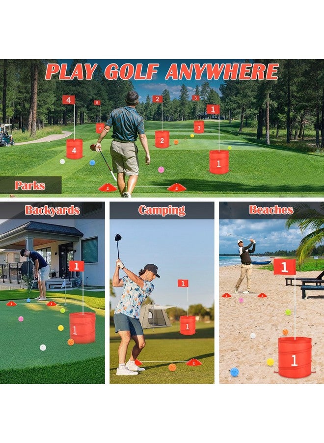 deAO Golf Yard Game Backyard Golf Games for Kids Adults, Portable 6 Holes Golf Course with Balls and Flag,Family Golf Gifts for Outdoor Indoor,Lawn, Park, Beach, Camping, Hotel (Red) - Image 2