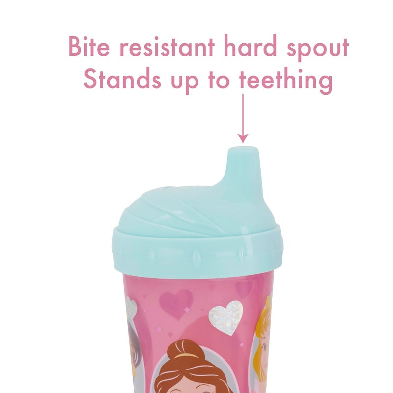 Disney Toddler Sipper Cups for Girls | 10 Ounce Princess Sipper Cup Pack of Two | Durable Blue Leak Proof Travel Water Bottle for Toddlers - Image 5