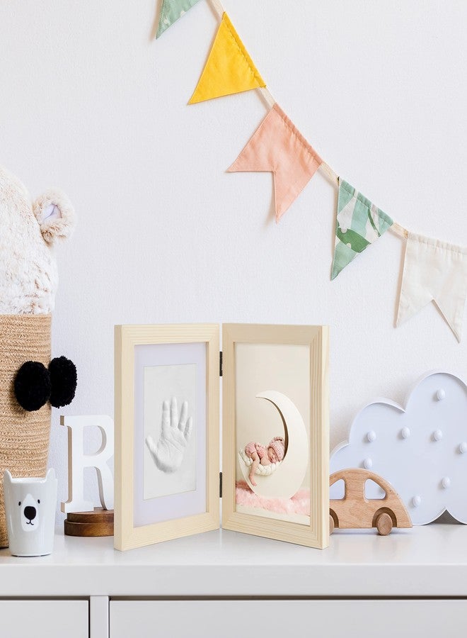 Chuckle - Baby Hand & Foot Clay Print Photo Frame Keepsake Kit - Gift for Mothers Day, New Mum and Parents and Newborn Baby Shower Party and Nursery Room Decoration - Pine - Image 2