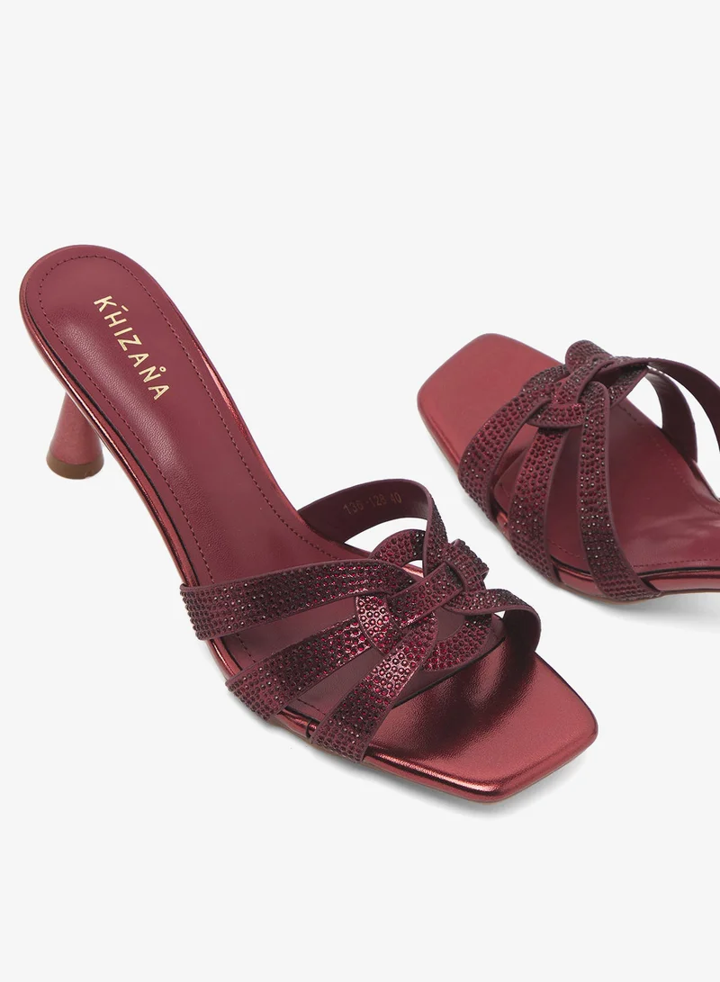 Khizana MAROON Heeled Sandals for Women | Best Price UAE