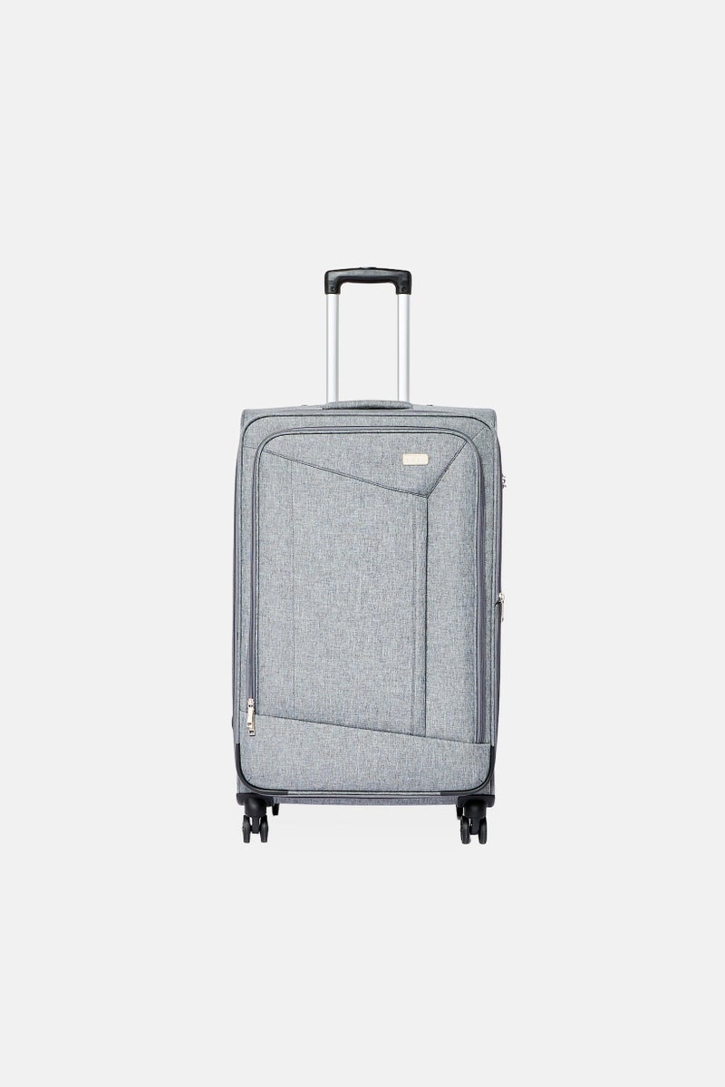 YOTO 20 Inch Brand Logo Compact Spinner Luggage, Grey  - Image 1