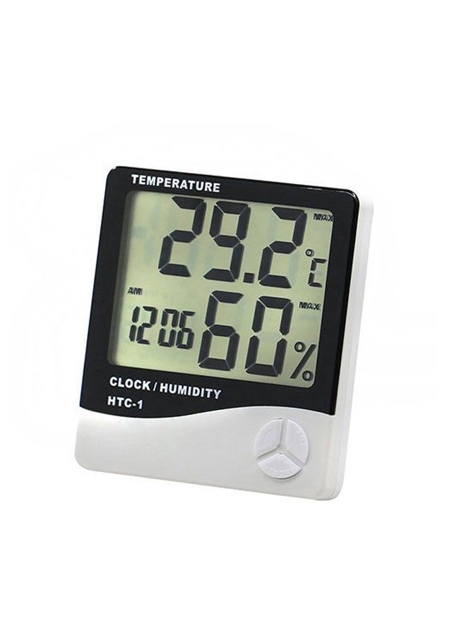 مقياس حرارة ورطوبة رقمي معلق على الحائط، LCD، باللونين الأبيض والأسود، بأبعاد 10×10.8×2 سنتيمتر  - Image 4