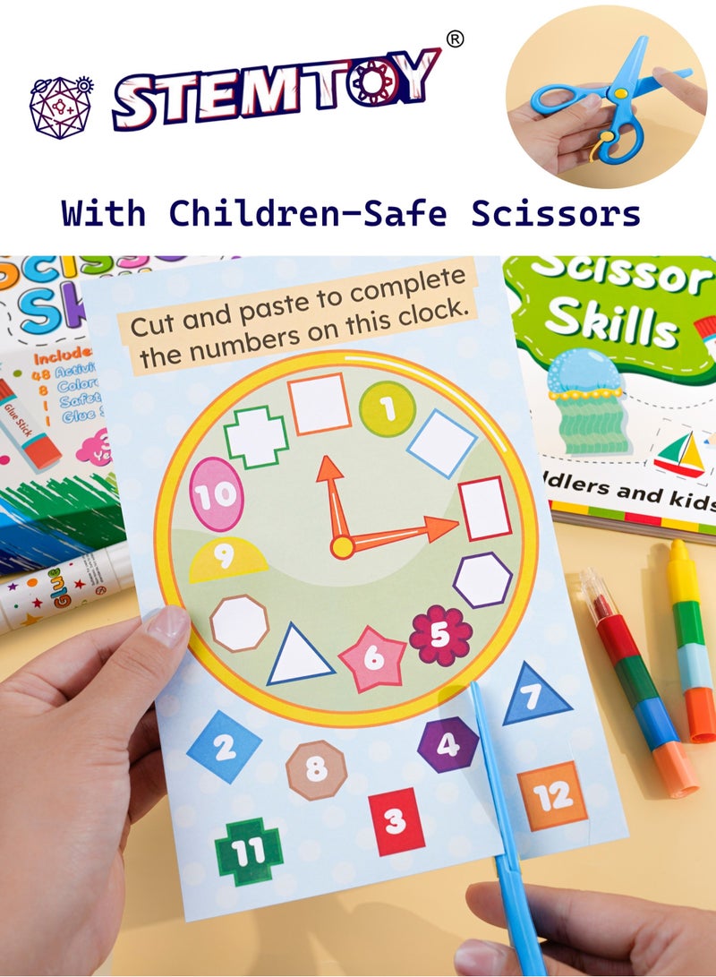 STEMTOY Paper Cutting, Gluing & Painting Complete Set with Activity Booklet, Scissors, Glue, Colored Crayon, DIY Handmade Puzzle, Montessori Early Learning Educational Toy for Kindergarten & Preschool Kids, Boys, Girls, Ages 3+ (Comprehensive Craft Kit) - Image 5