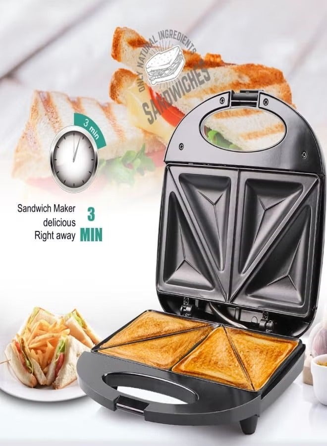 SOKANY Electric Non Stick Sandwich Maker 4 Slices 800W - Image 3
