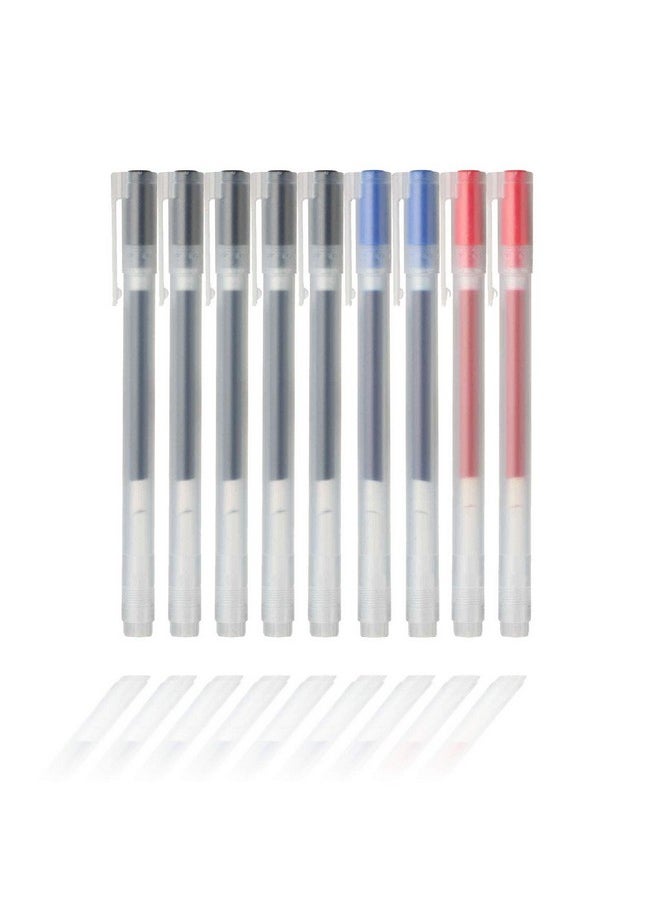 MUJI Gel Ink Ballpoint Pens 0.38Mm Set Of 9 Pack (5 Black 2 Blue 2 Red)  - Image 1