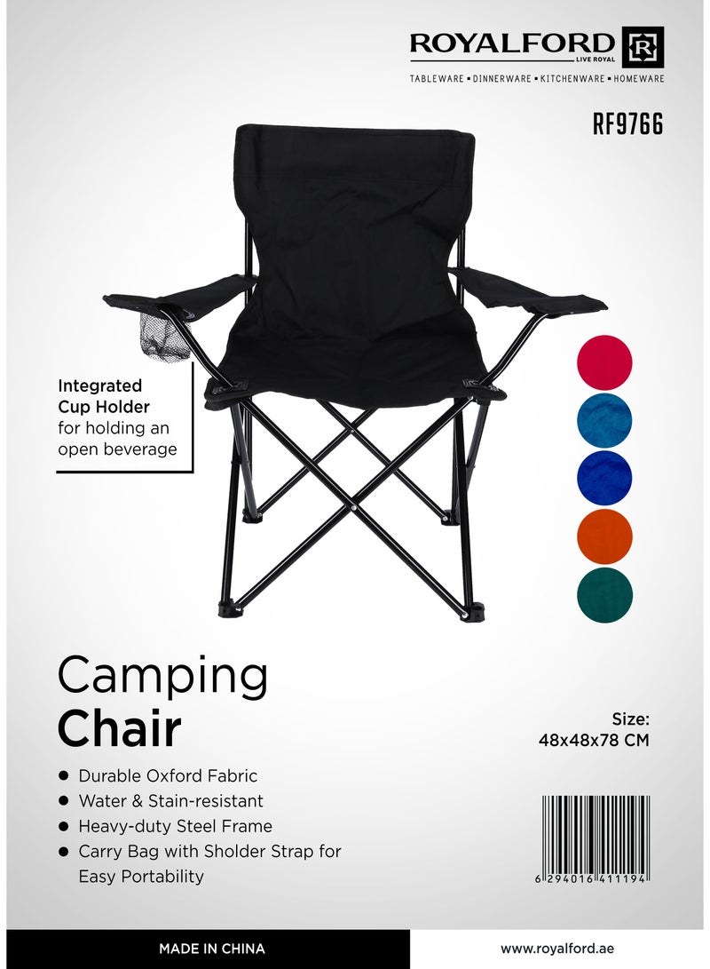 Royalford Camping Chair- RF9766| Lightweight, Portable and Foldable, Folds for Portability Steel Frame with Washable Assorted Assorted - Image 4