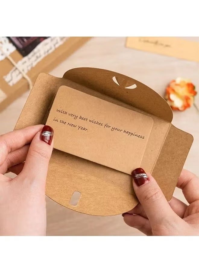 Generic 5 Packs Greeting Card,Brown Kraft 5 Floral Designs of Dried Flowers Greeting Cards with Envelopes, Stickers and Twine, Blank Note Cards for Friend (6.5*4.3 Inch)  - Image 3
