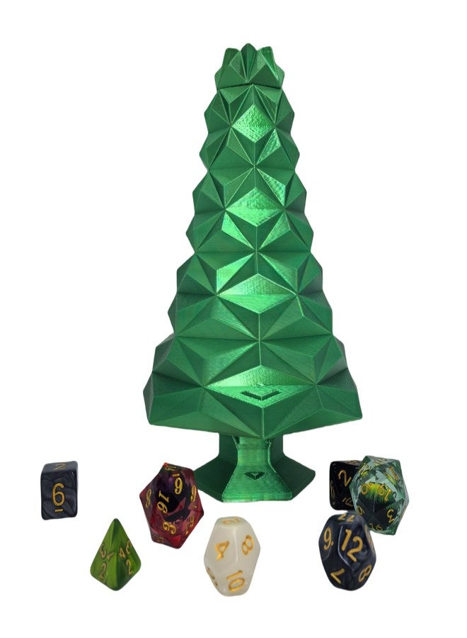 XJPONGC Christmas Tree Green Tree Dice Tower Dungeons and Dragons RPG abletop Roleplaying Game Jail D&D (Random 7PCS D20 Dice Set Included) Green - Image 3