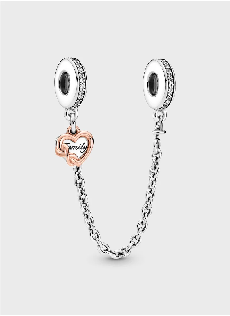 PANDORA Family Heart Safety Chain Charm