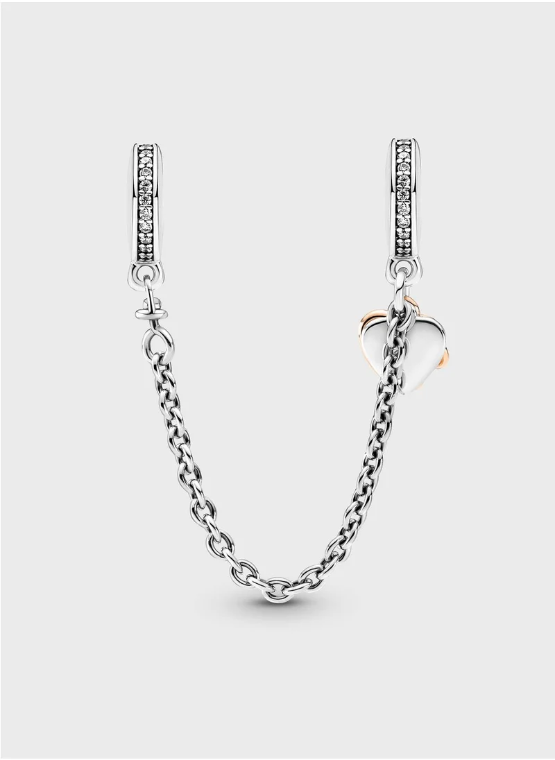 PANDORA Family Heart Safety Chain Charm