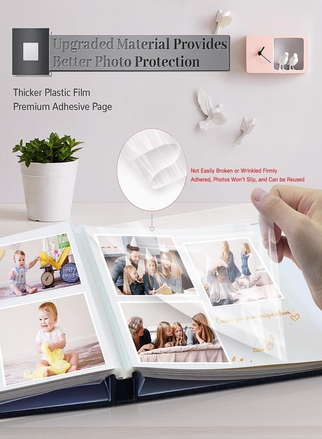 Artfeel ألبوم صور Artfeel ذاتي اللصق، مناسب للصور بمقاسات 3x5، 4x6، 5x7، 8x10، غلاف من الكتان 40 صفحة مع نافذة عرض، كتاب صور يمكنك صنعه بنفسك، هدية مثالية للعائلة والسفر وحفلات الزفاف وحفلات استقبال المولود الجديد - Image 3