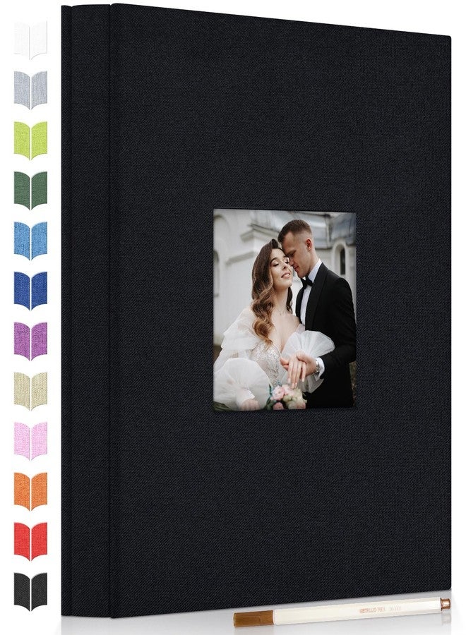 Artfeel ألبوم صور Artfeel ذاتي اللصق، مناسب للصور بمقاسات 3x5، 4x6، 5x7، 8x10، غلاف من الكتان 40 صفحة مع نافذة عرض، كتاب صور يمكنك صنعه بنفسك، هدية مثالية للعائلة والسفر وحفلات الزفاف وحفلات استقبال المولود الجديد - Image 1