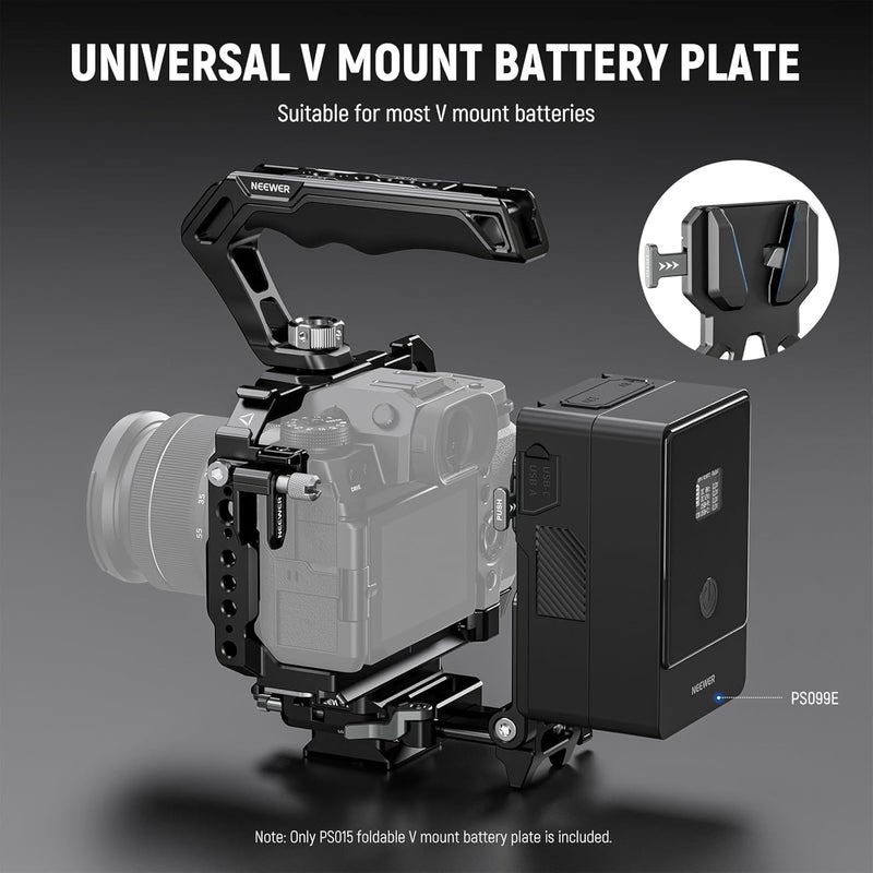 Spec upgraded improved quality Foldable V Mount Battery Plate with Arca Type Camera Baseplate for RS4 RS3 Gimbal & Tripod, Lightweight DSLR Camera Video Rig Compatible with SmallRig V Mount Battery & Cage, PS015 Gulf standard sizing alternatives - Image 2