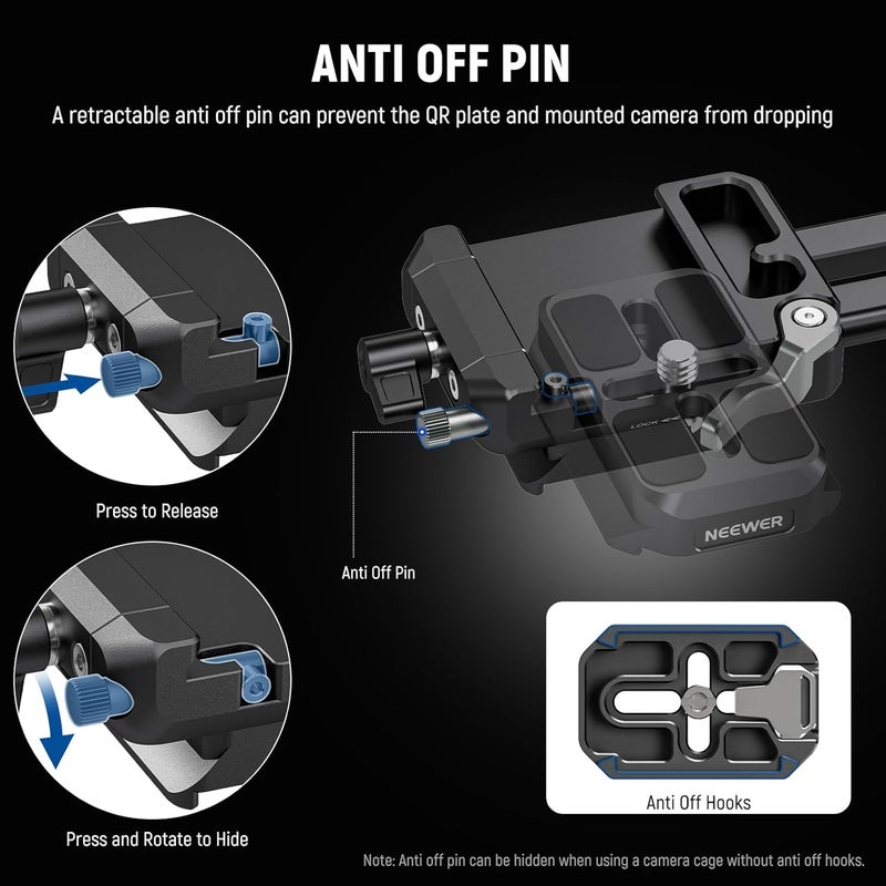 Spec upgraded improved quality Foldable V Mount Battery Plate with Arca Type Camera Baseplate for RS4 RS3 Gimbal & Tripod, Lightweight DSLR Camera Video Rig Compatible with SmallRig V Mount Battery & Cage, PS015 Gulf standard sizing alternatives - Image 4