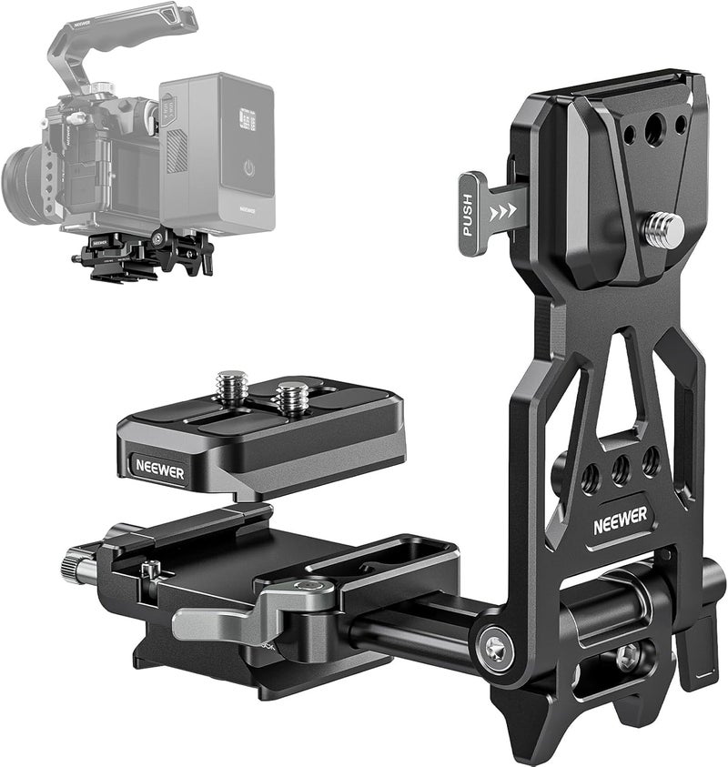 Spec upgraded improved quality Foldable V Mount Battery Plate with Arca Type Camera Baseplate for RS4 RS3 Gimbal & Tripod, Lightweight DSLR Camera Video Rig Compatible with SmallRig V Mount Battery & Cage, PS015 Gulf standard sizing alternatives - Image 1