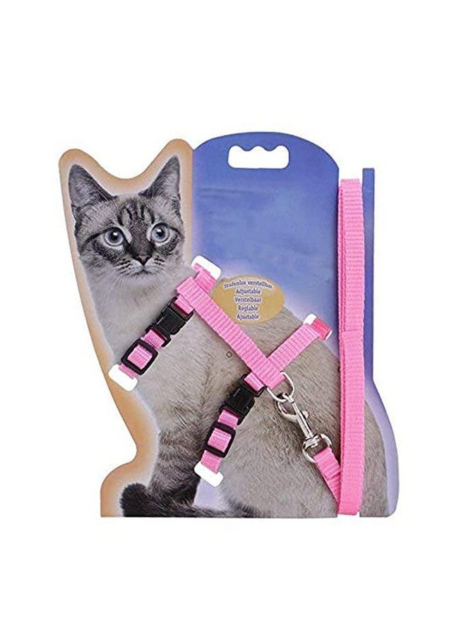 Nylon Leash With Full Body Harness Set For Cats Adjustable & Durable For Small Pet Walking - (Color As Per Availability) - Image 1