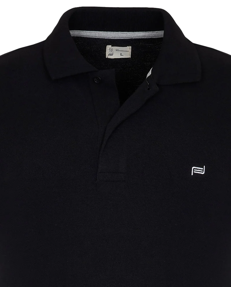 كاميتشسما قميص بولو أساسي باللون الأسود من القطن 100%