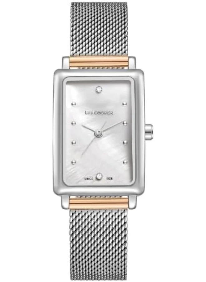 Lee Cooper LEE COOPER Women's VJ21C1 Movement Watch, Analog Display and Mesh Strap - LC08076.520, Mother Of Pearl