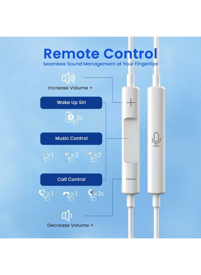 أكسسور  سماعات AKSESORY سلكية USB-C مع ميكروفون وتحكم في الصوت – صوت ستيريو عالي الجودة، جهير عميق، تصميم مريح يناسب iPhone 15 Pro Max، iPad Pro، Samsung Galaxy، وجميع الأجهزة USB-C - Image 4