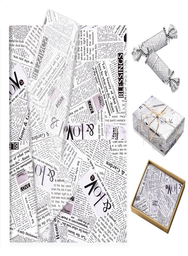 JOINFANXIN 100 Sheets of Newspaper Wrapping Paper, Vintage Gift Wrap Tissue Paper, Wedding or Party Decorative - Image 1
