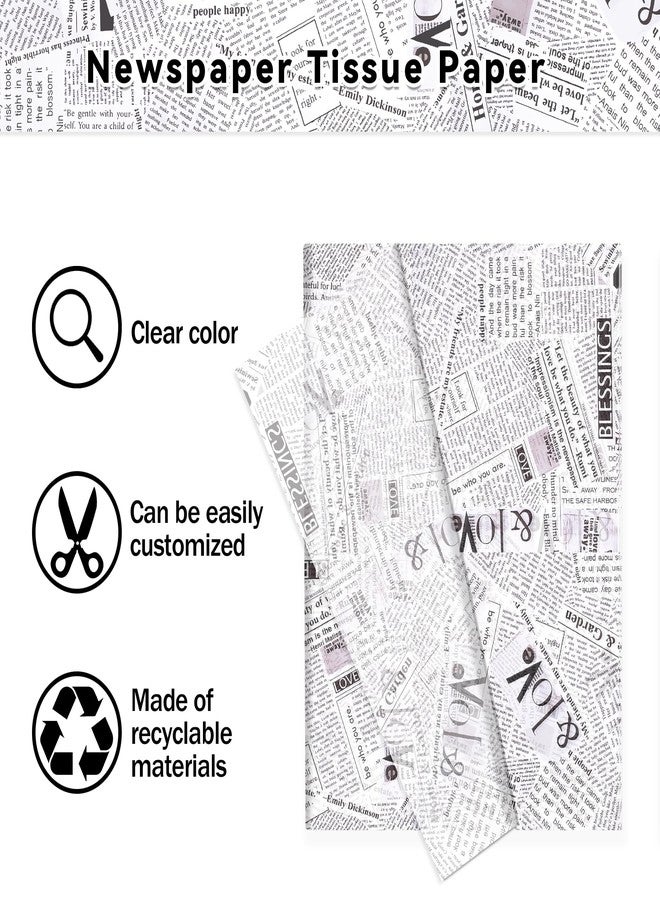 JOINFANXIN 100 Sheets of Newspaper Wrapping Paper, Vintage Gift Wrap Tissue Paper, Wedding or Party Decorative - Image 2