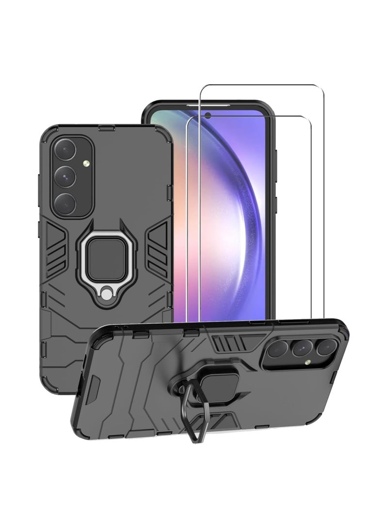 general 【3 in 1】 Samsung Galaxy A15 Phone Case with Screen Protector 【2 Pack】, Heavy Duty Dual Layer Shockproof Case with Magnetic Ring Stand - Image 1