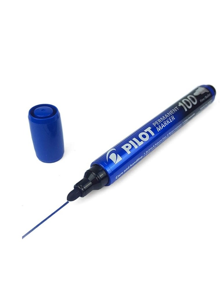 بايلوت قلم تحديد دائم من بايلوت SCA-100 - طرف رفيع 4.0 مم - 4.5 مم - أزرق - عبوة من 12 قطعة - Image 2