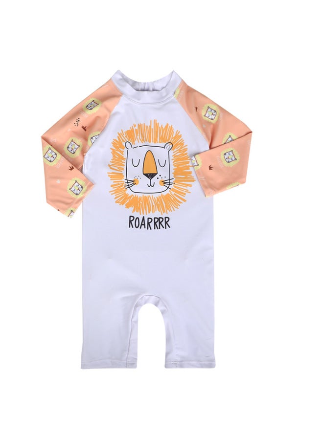 Loquat Children's Swimsuit 2024 Boys' And Girls' Baby One-piece Cute Sun Protection Kids' Baby Toddler Swimsuit-Color:346 Lion- - Image 1