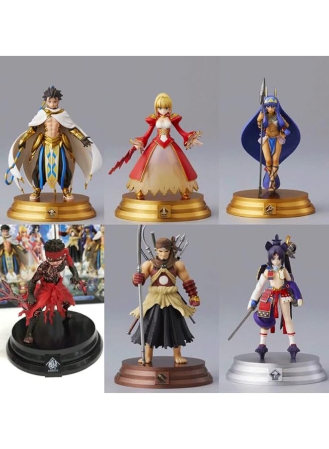 general 6 Pieces Anime Character Fate/Grand Order Saber/Ushiwakamaru/Nitocris/Ramesses II Action Doll Game Anime Character Model/Statue PVC Anime Collectible/Decoration 10 cm / 3.9 inches - Image 1
