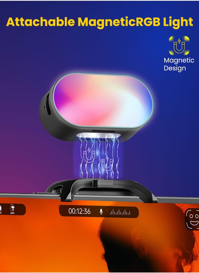 SYOSI - RGB Magnetic Fill Light for Gimbal, LED Video Light, 7 Color Temperature, 3 Brightness Adjustment, 180 Mins Long Lasting, Gradient Mode, Flash Mode 180° Fill Light for AOCHUAN Stabilizer - Image 1