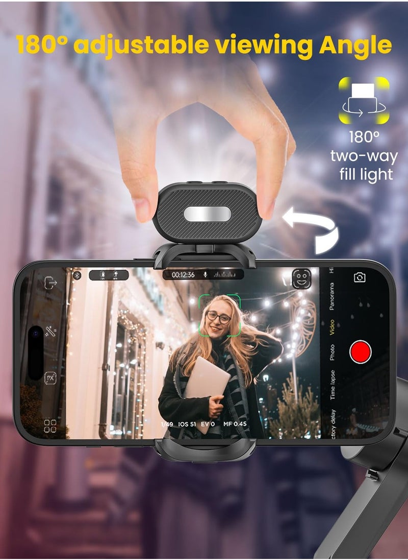 SYOSI - RGB Magnetic Fill Light for Gimbal, LED Video Light, 7 Color Temperature, 3 Brightness Adjustment, 180 Mins Long Lasting, Gradient Mode, Flash Mode 180° Fill Light for AOCHUAN Stabilizer - Image 1