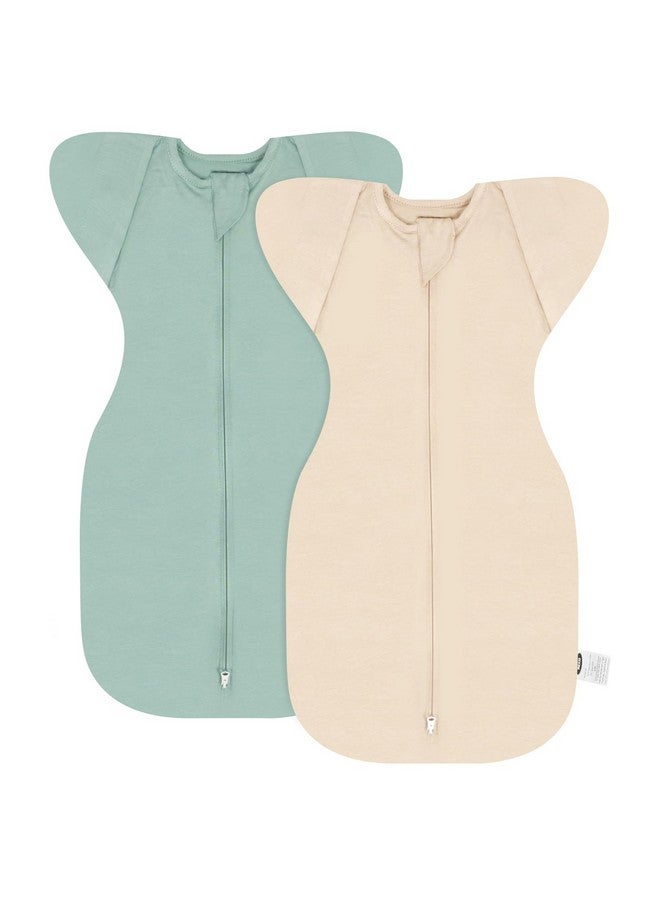 MEXXI Swaddle Baby Sleep Sack with Arms Up, 2 Pack Baby Transitional Swaddle With Double Zipper,0.5 TOG, 8-13 lbs, S - Image 1