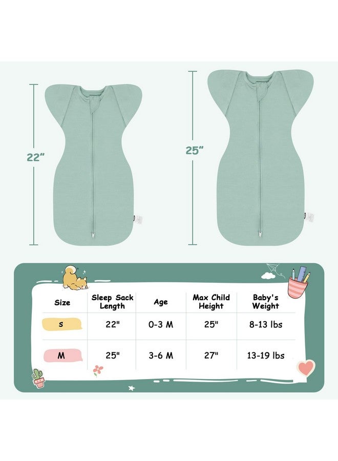 MEXXI Swaddle Baby Sleep Sack with Arms Up, 2 Pack Baby Transitional Swaddle With Double Zipper,0.5 TOG, 8-13 lbs, S - Image 5