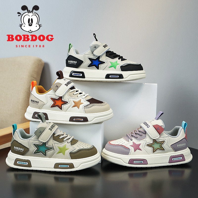 Babu Bean Board Shoes For Boys And Girls 24 New Leather Sneaker Aj Board Shoes Fleece-Lined Children Tide Shoes Warm - Image 2