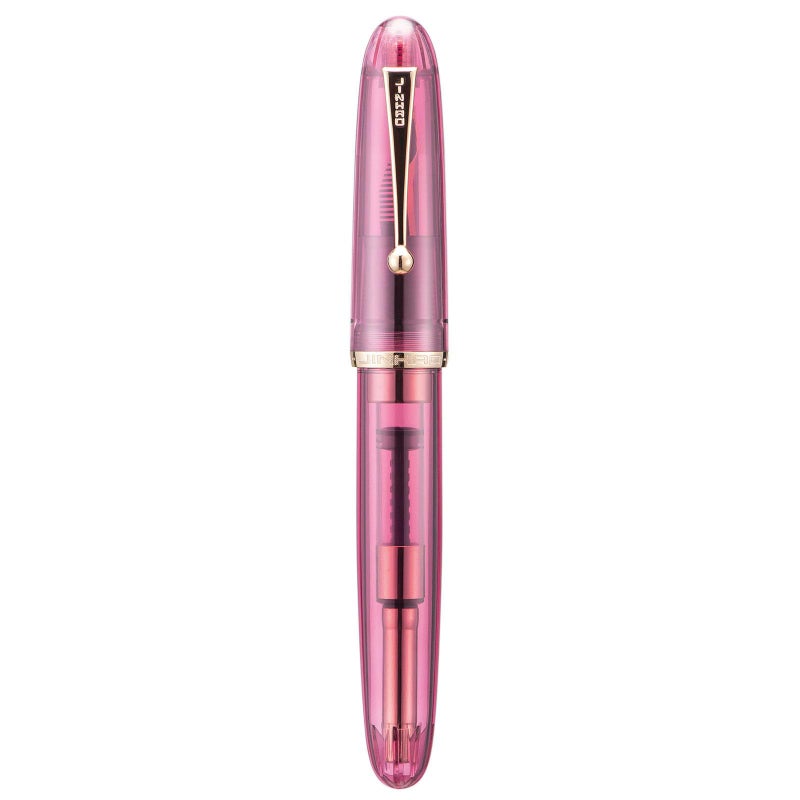 Wikult Jinhao 9019 DaDao Series Fountain Pen, Size 8 Medium Nib with Large Ink Converter, Transparent Wine Red Acrylic Design Smooth Writing Pen (Gold Trim) - Image 3