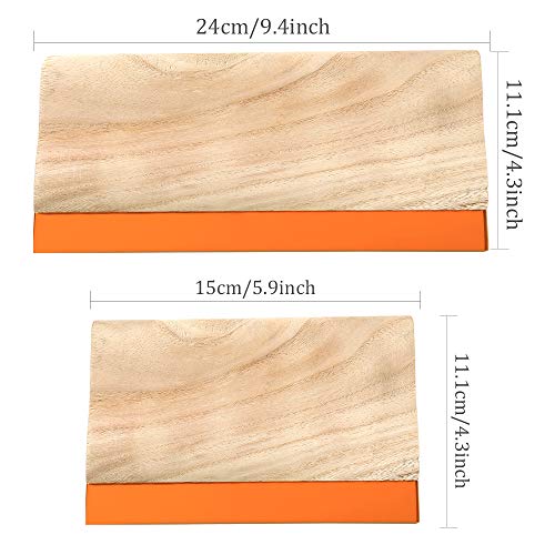 Caydo 2 Pieces 2 Sizes Screen Printing Squeegee, 75 Durometer Wooden Ink Scraper for Screen Printing, 9.4 and 5.9 inch - Image 2