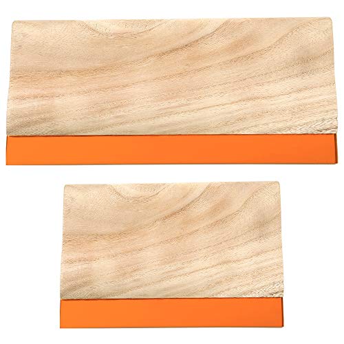 Caydo 2 Pieces 2 Sizes Screen Printing Squeegee, 75 Durometer Wooden Ink Scraper for Screen Printing, 9.4 and 5.9 inch - Image 1