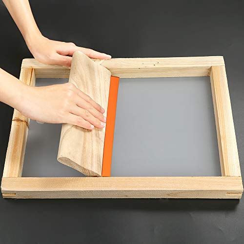 Caydo 2 Pieces 2 Sizes Screen Printing Squeegee, 75 Durometer Wooden Ink Scraper for Screen Printing, 9.4 and 5.9 inch - Image 5