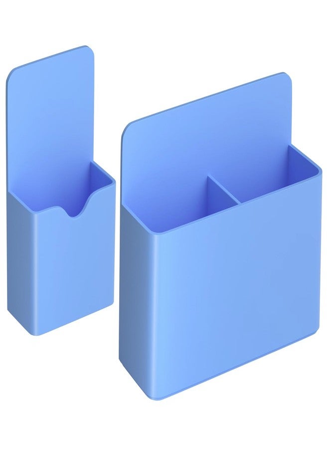 Jeyoon 2 Pack Magnetic Dry Erase Marker Holders,Magnetic Marker Holder Pen Holder for Whiteboard or Fridge Magnet Pencil Cup Storage Organizer for Classroom Office Home Locker and Metal Cabinets-Blue - Image 1